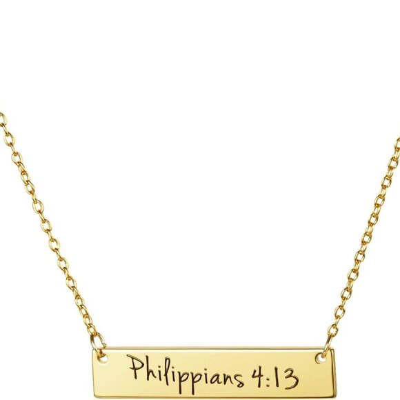 Jewelry - Christian Bible Verse Necklace Gold Copper Faith Jewelry Gift Women
